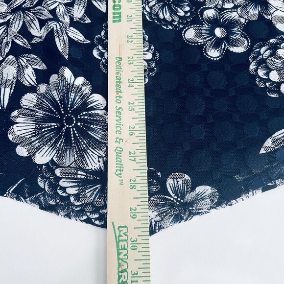 Est. 1946 Women's Short Sleeve Blouse Size 26W/28W Navy Blue Floral Overlay - Picture 13 of 16